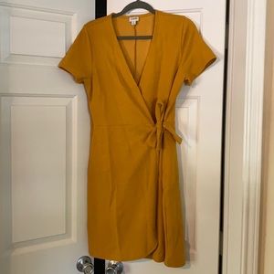 Mustard yellow wrap dress